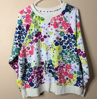 Champion 卫衣 1X 花卉校园法国毛圈圆领户外 — 第 1/4 张图片