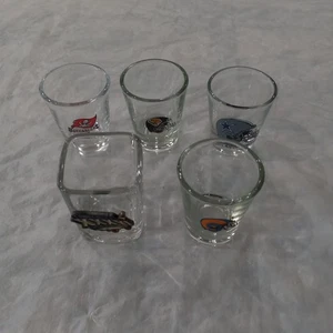 Lot Of 5 NFL Shot Glasses Dallas Cowboys Buccaneers Super Bowl Rams Jaguars - Picture 1 of 7