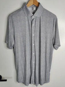 State & Liberty Shirt Mens L Gray Athletic Fit Stretch Short Sleeve Button Up - Picture 1 of 5