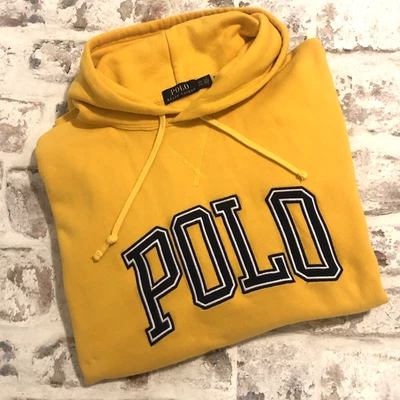 POLO RALPH LAUREN Grande/Alto Dorado “POLO” Logo Deletreado Sudadera con Capucha 4XLT Foto 1 de 4