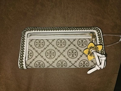 Cartera Continental Tory Burch T Monograma Jacquard Bordada Trenzada Nueva Sin Etiquetas Foto 1 de 4