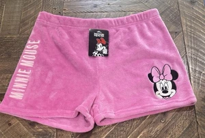 Disney Minnie Mouse Pink Furry Shorts Women, Junior Size L - Picture 1 of 7