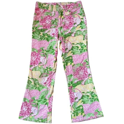 Pantalones de Pana Lilly Pulitzer Galletas Animales Floral León Ajuste Cintura Niña 7 Foto 1 de 4
