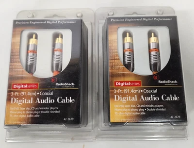 New Radio Shack Gold Series PCM Digital Audio Cable - 3ft - DVD A/V CD- 42-2679 - Image 1 of 3