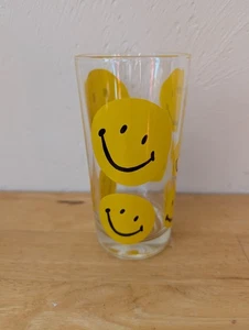 Vintage 70er Jahre Smiley Gesicht Trinkglas 5,5" hoch - Bild 1 von 7