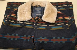 Pendleton Brownsville Men L Medium Wool Jacket Coat SUNSET RIVER Shearling - Picture 1 of 15