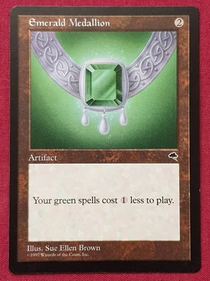 Magic The Gathering TEMPEST EMERALD MEDALLION artifact card MTG - Image 1 of 2