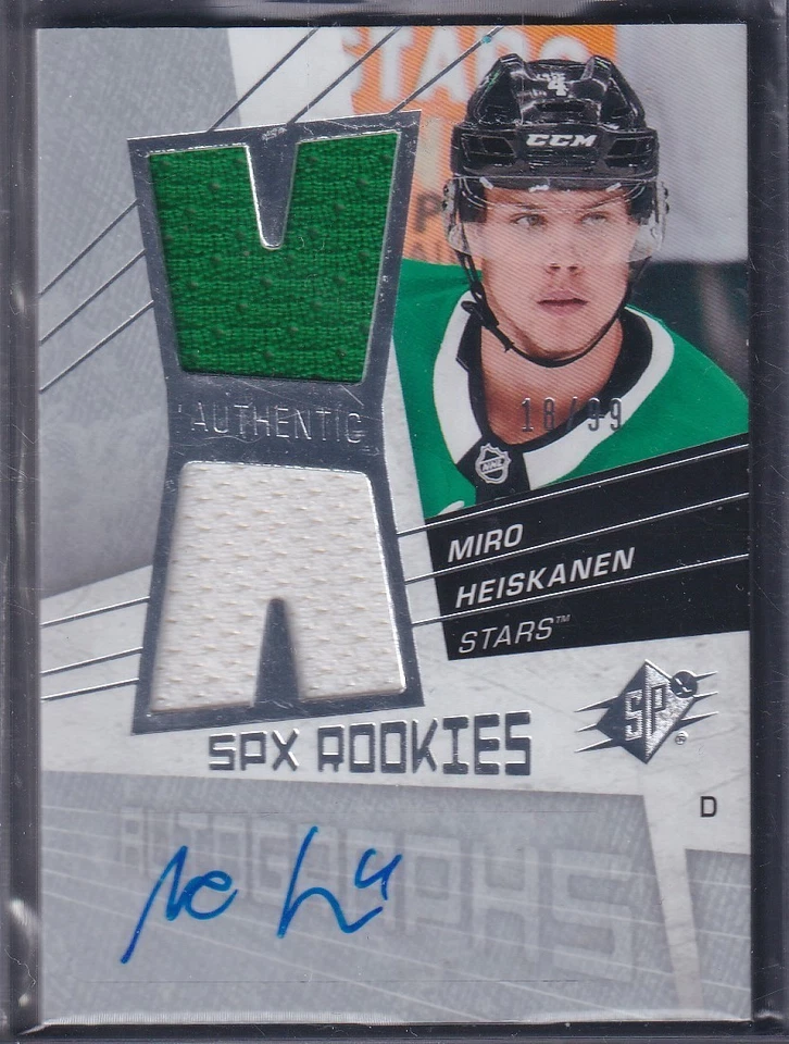 MIRO HEISKANEN - 2018 Upper Deck SPX Rookies Auto Patch #08A-MH, /99 - Image 1 of 1