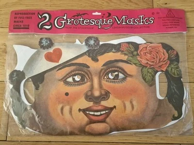 Vtg Victorian Woman Face Mask Paper H&P ENGLAND 1987 Sealed In Pack Lot Of 2 HTF - Image 1 of 4