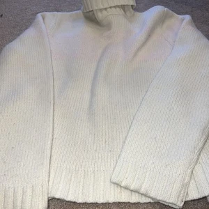 Lauren Ralph Lauren Cream Pink Turtleneck Lambswool Wool Angora Vintage Small - Picture 1 of 8