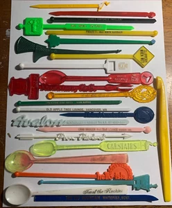 SWEET lot of ( 25 ) Cocktail Stirrers Swizzle Sticks Drink Bar VERY OLD Lot #102 - Picture 1 of 1