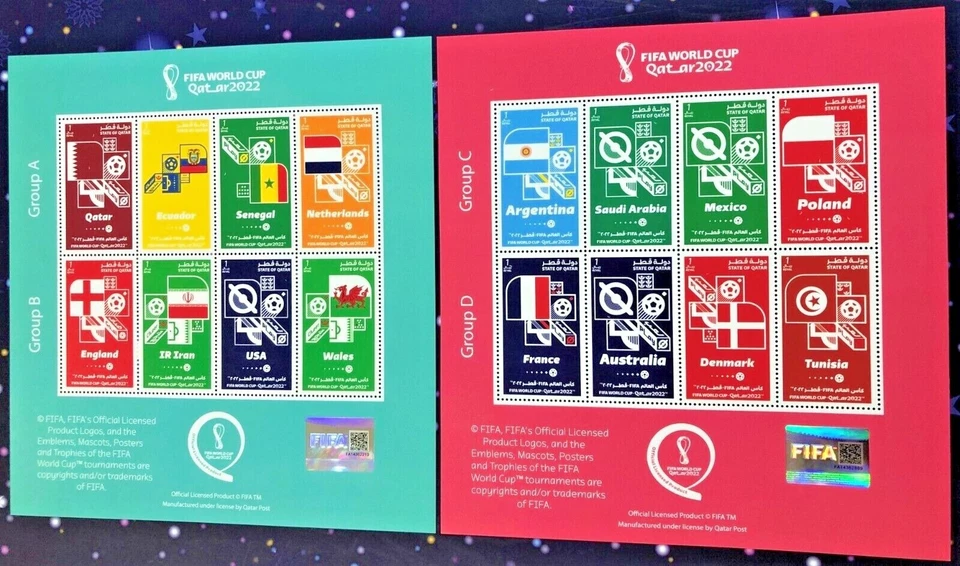 QATAR WORLD CUP  7TH RELEASE STAMP 32TEAMS LOT of 4 STS MNH - Image 1 of 4