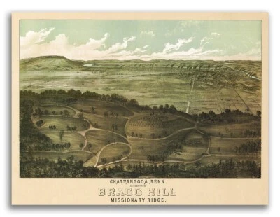 Chattanooga TN 1887 Historic Panoramic Town Map - 18x24