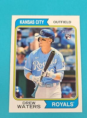 2023 Topps Heritage RC #96 Drew Waters Kansas City Royals BASEBALL Card D8 - Image 1 of 2