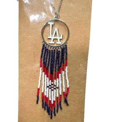 Los Angeles Dodgers Necklace  18" Dream Catcher Style Pendant MLB Official - Image 1 of 4