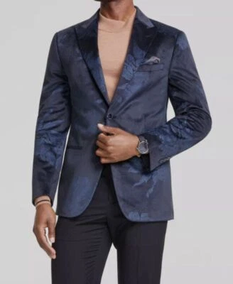 Tallia Мужская синий Slim-Fit цветочный бархат спортивное пальто размер 48R - Изображение 1 из 3