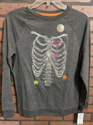 Camiseta manga longa esqueleto brilho no escuro Cat & Jack menino G (12/14) - Imagem 1 de 4