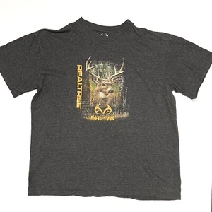 Realtree T Shirt Buck Deer Front Gray Sz XL Lightweight Thin Tee Minor Issue - Picture 1 of 6