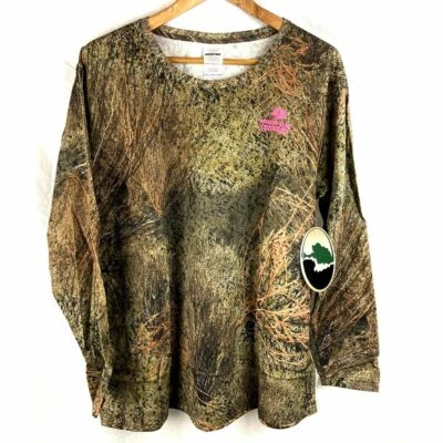 Mossy Oak Break-up Infinty Women's/Ladies Camo Long Sleeve Crew T-Shirt 2XL - Image 1 of 4