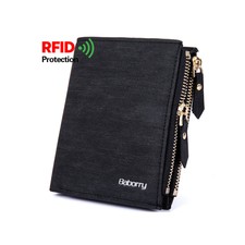 RFID Blocking Men's Slim ID Credit Card Holder Zipper Wallet Money Clip Purse UK