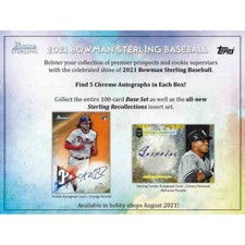 2021 Bowman Sterling Baseball Hobby Box Factory Sealed