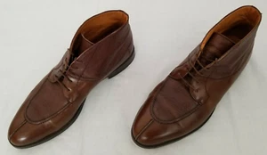Mens Sz 11M Brown Mezlan Berlin Leather Stitch Apron Split Toe Ankle Boots used - Picture 1 of 8
