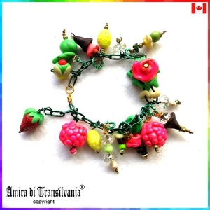 Chain Bracelet Lucky Charm Jewellery Woman Elegant Luxury Fashion Summer Fruit - Picture 1 of 24