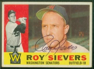 1960 Topps Card #025, Signed-Autographed, Roy Sievers, Senators, PSA/DNA w/LOA - Picture 1 of 4