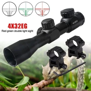 4x32EG Riflescope Red/Green Crosshair Sight Scope Sniper 11mm/20mm Rail Mount UK - Picture 1 of 12