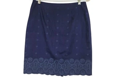 Vineyard Vines Womens Bedford Cord Eyelet Skirt Navy Cotton Size 8 - Image 1 of 4