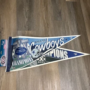 Dallas Cowboys Pennant Superbowl XXX 30 NFL Felt Banner 1996 Set Of 2 New - Picture 1 of 12