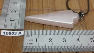 Pendentif fleche 45 mm en QUARTZ ROSE + cordon reglable lithotherapie reiki - Picture 1 of 2