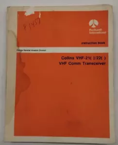 Livre d'instructions pour émetteur-récepteur Collins VHF-21/-22 VHF Comm - original - Photo 1/24