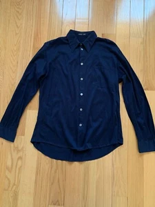 HELMUT LANG MADE IN ITALY Men's Navy Blue Dress Shirt MOP Buttons SZ 48 39 15.5 - Picture 1 of 4