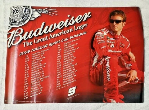 Budweiser #9 Kasey Kahne - 2009 Nascar Sprint Cup Schedule 27" X 19" Poster Cover