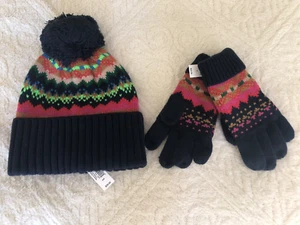 GAP Kids Girls Fair Isle Knit Beanie Hat&Glove Set, Size S/M (Size 6-8), NEW - Picture 1 of 3