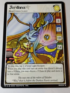 Juego base Jerdana 58/234 Neopets 2003 primera edición cartas coleccionables TCG - Imagen 1 de 2