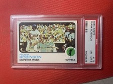 Frank Robinson  HOF 1973 Topps Baseball Card #175 PSA 8 NM California Angels