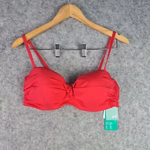 H&M Bikini Top Womens EUR 85C / US 38C / AUS 16B Red Swimwear Padded NEW 6306 - Picture 1 of 10