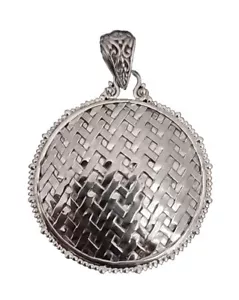 Ciondolo Enhancer Disco Rotondo Argento Sterling 925 Arda Bali Artigiano Audace - Foto 1 di 10