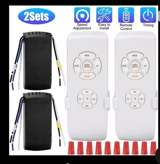 2x Universal Ceiling Fan Light Remote Control Receiver Kit  Wireless Priority  - Image 1 of 1