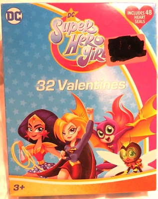 DC Super Hero Girls 32 Valentines Day Cards Set NEW - Image 1 of 4