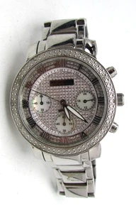 AKRIBOS XXIV AK44OSS GENUINE DIAMOND  HEAVY STAINLESS STEEL WRISTWATCH JB21 - Picture 1 of 10