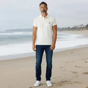 Polo Ralph Lauren federleichtes Mesh weiß Herren Poloshirt Größe XXL - Bild 1 von 6