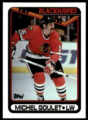 1990 Topps #329  Michel Goulet        Chicago Blackhawks - Image 1 of 2