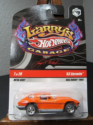 Hot Wheels Larry's Garage '63 Corvette Orange Real Riders NEW NIP - Image 1 of 4