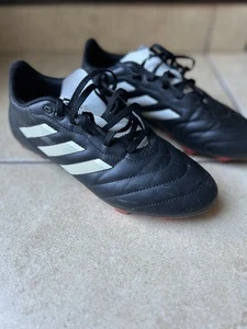 Adidas Youth Soccer Cleats Black White, Red Bottoms - Size 7 - Picture 1 of 7