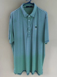 RLX Pine Valley Golf Polo Shirt Men's XL Green Purple Striped Performance - Picture 1 of 4