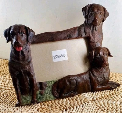 E&S Imports Смола Лабрадор Шоколад Лаборатория Собаки Фоторамка 4" x 6" Отдельно стоящая - Изображение 1 из 4