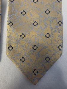 Designer Italo Ferrelli Herren Krawatte Handarbeit Italien 100% Seide Gelb/Gold Krawatte  - Bild 1 von 5